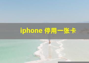 iphone 停用一张卡